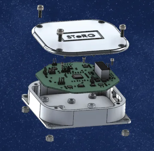 exploded CAD view of the payload assembly