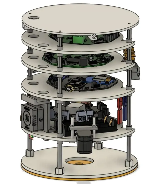 payload bays inside the rocket, CAD