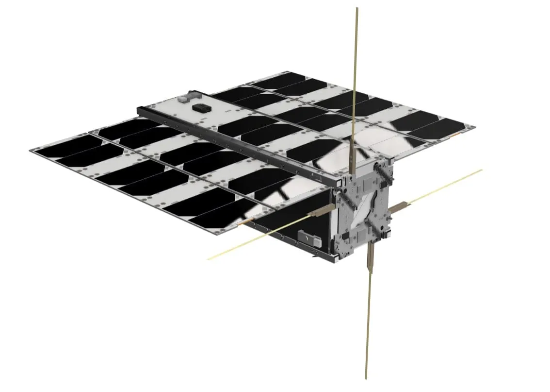 CubeSat render, deployed configuration