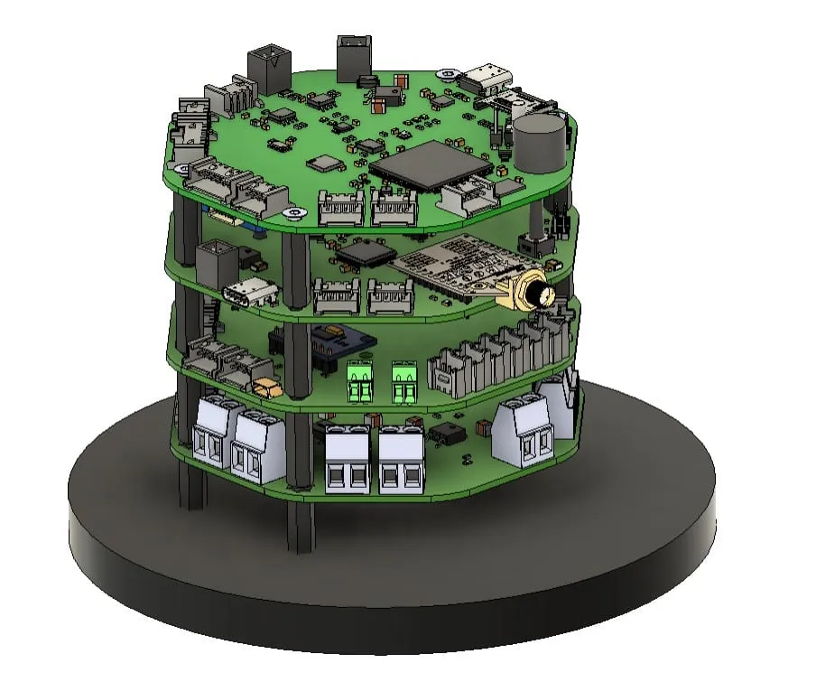 CAD of the CanSat avionics stack