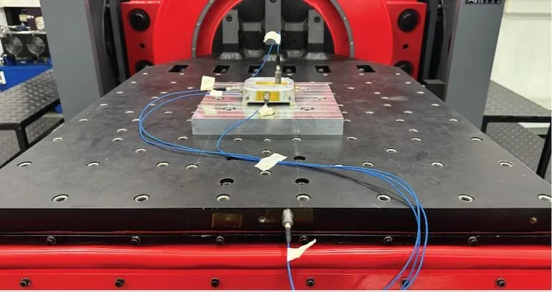vibration test setup, qualification campaign